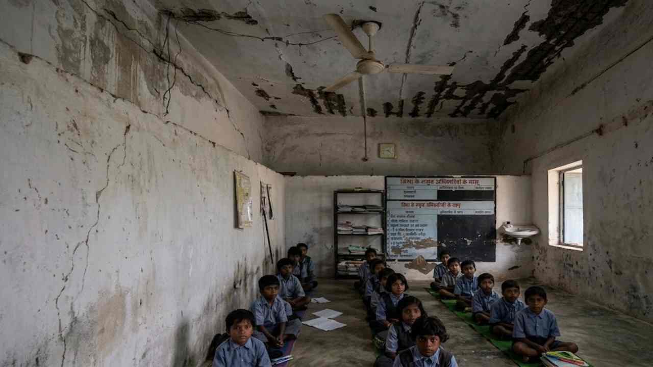 टपकती छत... गिरता प्लास्टर, खतरे के बीच पढ़ने को मजबूर बच्चे, जानिए सूरजपुर के 105 स्कूलों की सच्चाई टपकती छत... गिरता प्लास्टर, खतरे के बीच पढ़ने को मजबूर बच्चे, जानिए सूरजपुर के 105 स्कूलों की सच्चाई