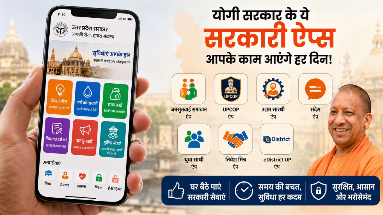 बड़े काम के हैं योगी सरकार के ये App, सरकारी दफ्तरों के चक्कर होंगे कम, मोबाइल से होंगे कई काम बड़े काम के हैं योगी सरकार के ये App, सरकारी दफ्तरों के चक्कर होंगे कम, मोबाइल से होंगे कई काम
