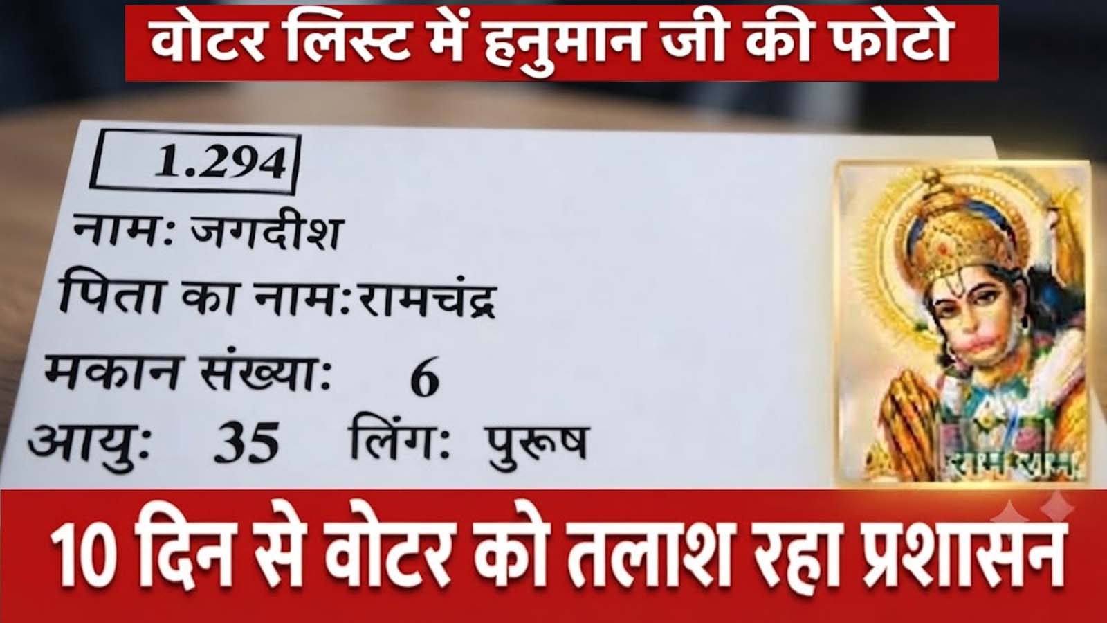 Kota Nikay Chunav 2026 : वोटर लिस्ट में पवनपुत्र ! वार्ड 29 में जगदीश की जगह छप गई हनुमान जी की फोटो Kota Nikay Chunav 2026 : वोटर लिस्ट में पवनपुत्र ! वार्ड 29 में जगदीश की जगह छप गई हनुमान जी की फोटो