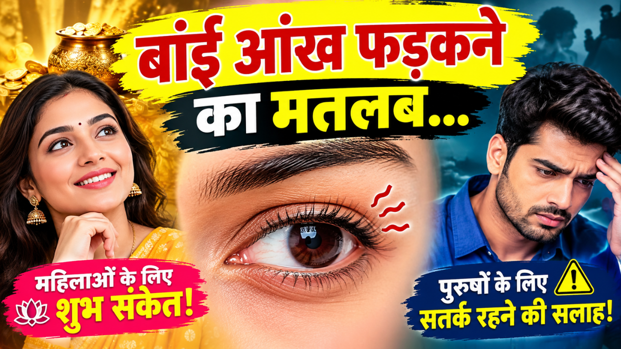 'शुभ या अशुभ?' बांई आंख फड़कने का असली मतलब, महिलाओं और पुरुषों के लिए छिपे हैं अलग संकेत! 'शुभ या अशुभ?' बांई आंख फड़कने का असली मतलब, महिलाओं और पुरुषों के लिए छिपे हैं अलग संकेत!