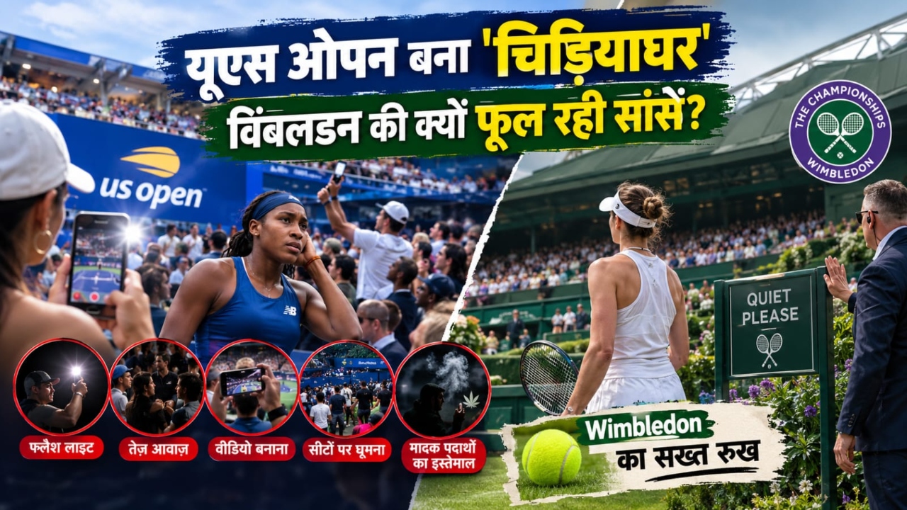 Explained: टिकटॉक, फ्लैश लाइट और शोर-शराबा... यूएस ओपन क्यों बन गया 'चिड़ियाघर'? कंटेंट क्रिएटर्स पर बैन लगाएगा विंबलडन? Explained: टिकटॉक, फ्लैश लाइट और शोर-शराबा... यूएस ओपन क्यों बन गया 'चिड़ियाघर'? कंटेंट क्रिएटर्स पर बैन लगाएगा विंबलडन?
