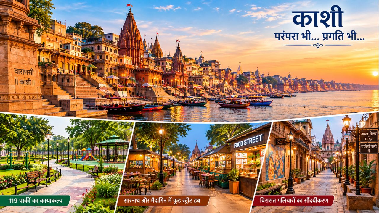 बदलेगी काशी की सूरत! 119 पार्कों का होगा कायाकल्प, पुरानी गलियों को मिलेगा नया लुक बदलेगी काशी की सूरत! 119 पार्कों का होगा कायाकल्प, पुरानी गलियों को मिलेगा नया लुक