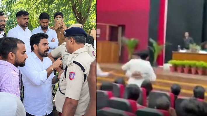 दिल्ली में Satya Niketan हादसे पर NSUI का DU में प्रदर्शन, VC के इस्तीफे की मांग