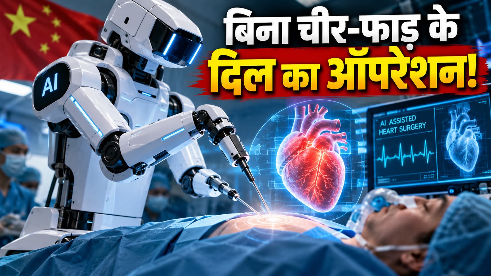 न कट लगेगा, न कोई बड़ा टांका! चीन में AI रोबोट ने बिना चीर-फाड़ के कर दिखाई दुनिया की पहली हार्ट सर्जरी न कट लगेगा, न कोई बड़ा टांका! चीन में AI रोबोट ने बिना चीर-फाड़ के कर दिखाई दुनिया की पहली हार्ट सर्जरी