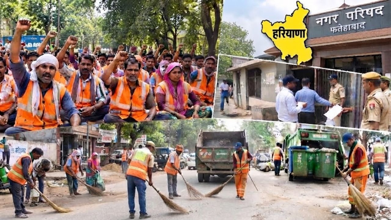 Haryana में सफाई कर्मचारियों की हड़ताल 13 सितंबर तक बढ़ी, फतेहाबाद में 133 पर कार्रवाई; 1002 कर्मचारी लौटे काम पर Haryana में सफाई कर्मचारियों की हड़ताल 13 सितंबर तक बढ़ी, फतेहाबाद में 133 पर कार्रवाई; 1002 कर्मचारी लौटे काम पर