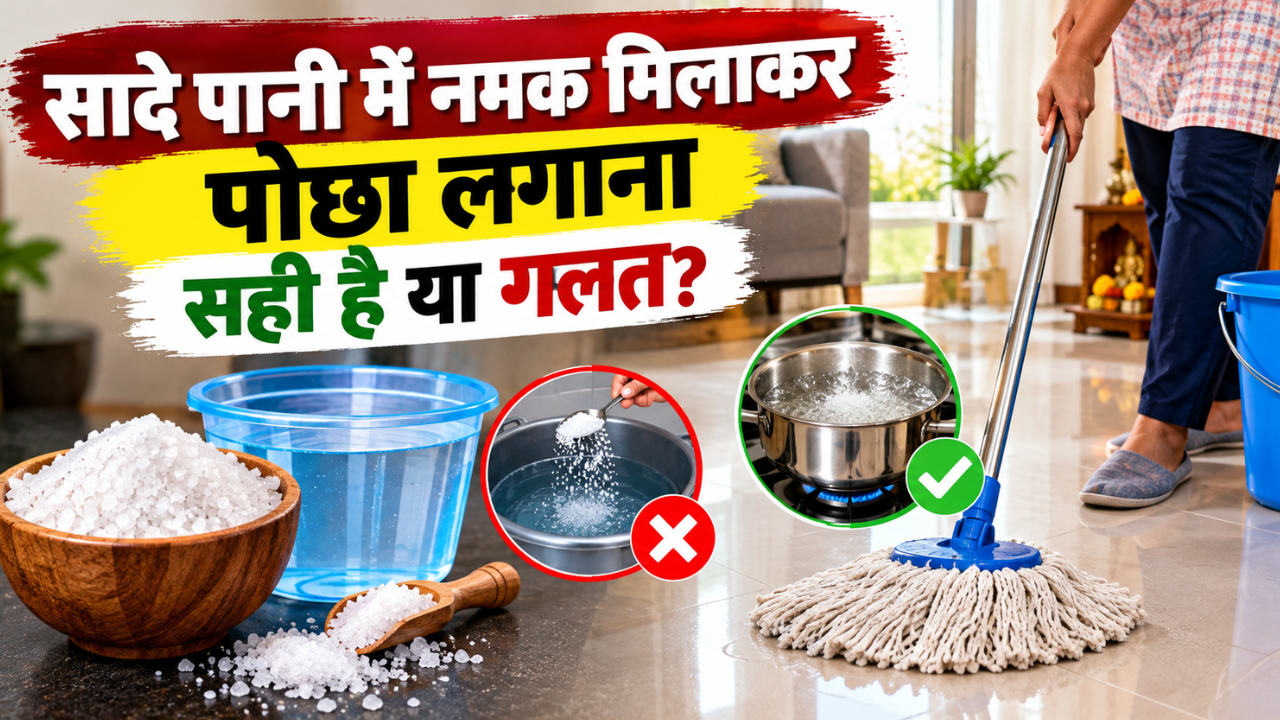 घर में नमक का पोछा लगाते समय न करें ये गलती, जानें इस्तेमाल करने का सही तरीका घर में नमक का पोछा लगाते समय न करें ये गलती, जानें इस्तेमाल करने का सही तरीका