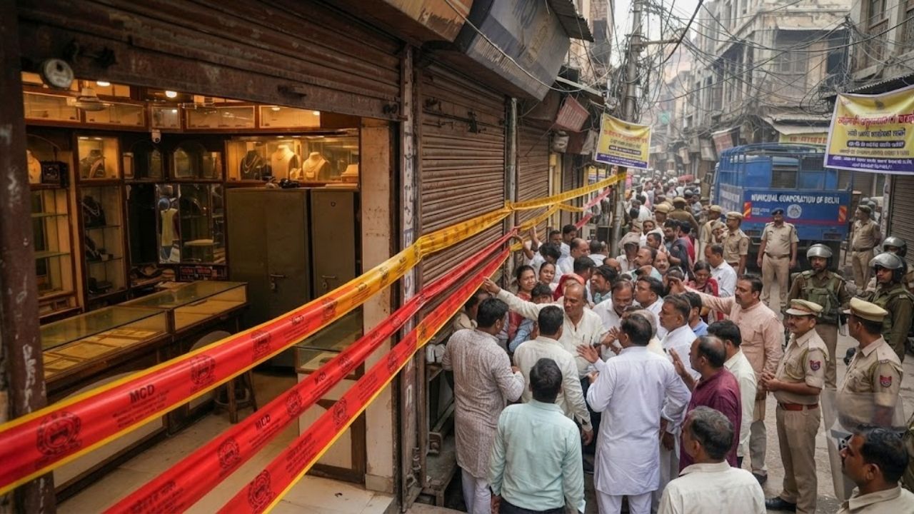 Chandni Chowk के कूचा महाजनी में 50 से ज्यादा दुकानें सील, करोड़ों की ज्वेलरी अंदर बंद; व्यापारियों में हड़कंप Chandni Chowk के कूचा महाजनी में 50 से ज्यादा दुकानें सील, करोड़ों की ज्वेलरी अंदर बंद; व्यापारियों में हड़कंप