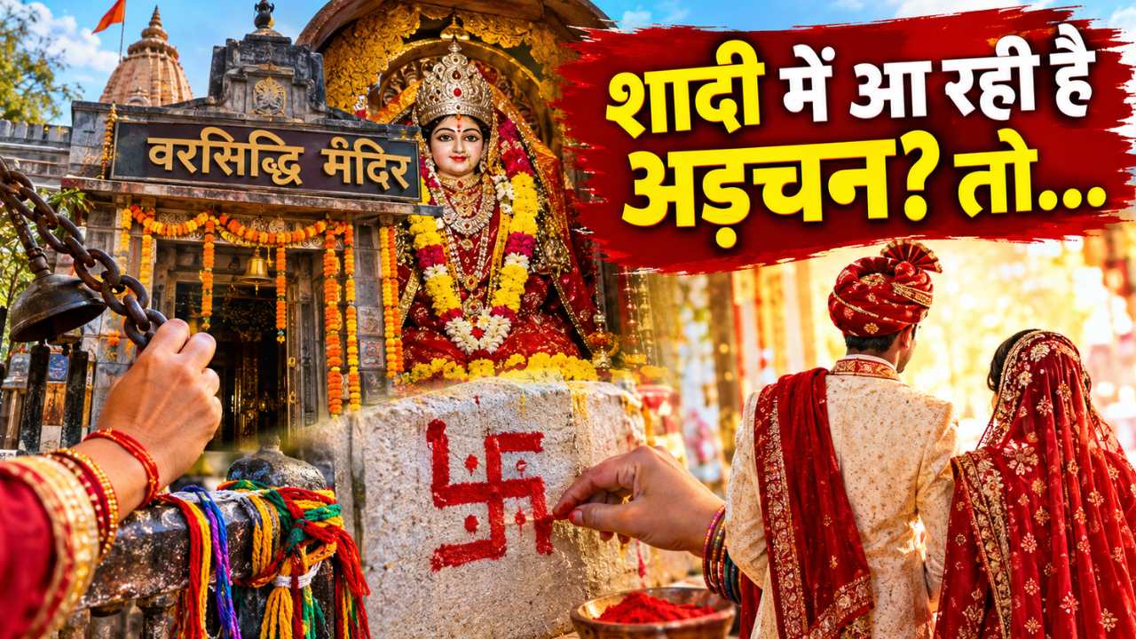चट मंगनी पट ब्याह: उज्जैन के 'वरसिद्धि मंदिर' का अनोखा चमत्कार, जहां उल्टा स्वास्तिक बनाते ही बजती है शहनाई! चट मंगनी पट ब्याह: उज्जैन के 'वरसिद्धि मंदिर' का अनोखा चमत्कार, जहां उल्टा स्वास्तिक बनाते ही बजती है शहनाई!