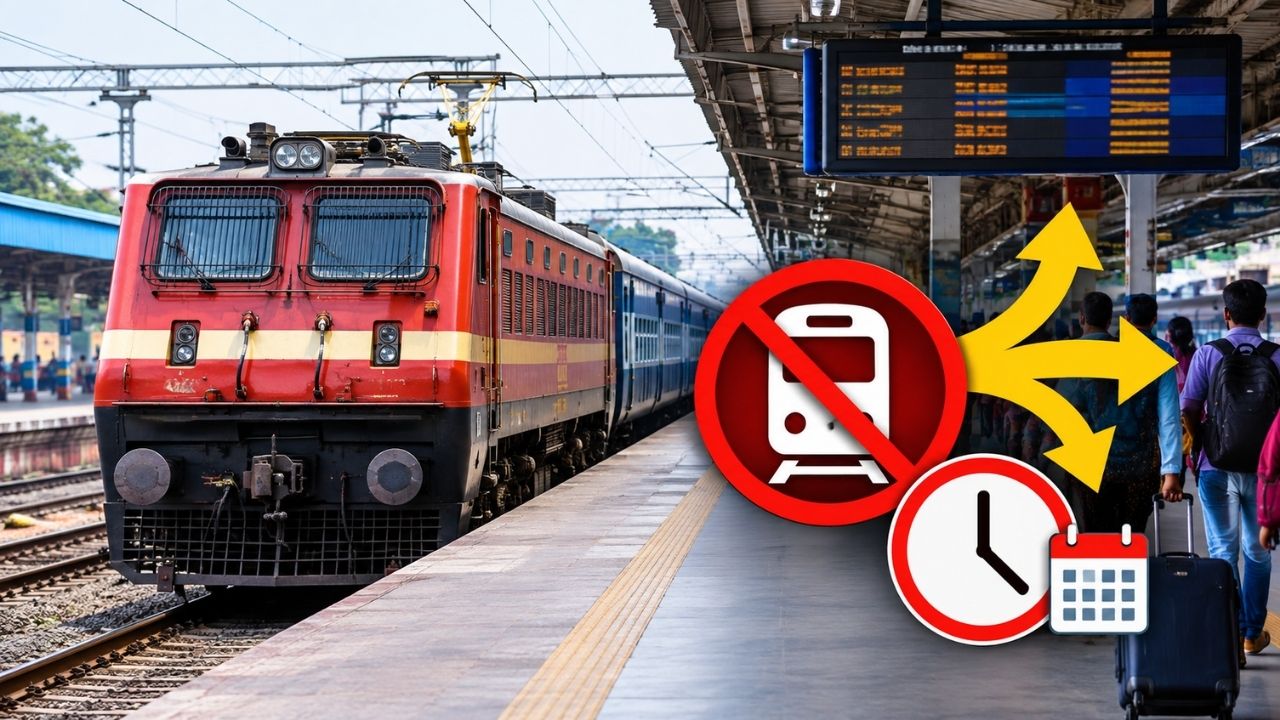 11 से 13 सितंबर तक कई ट्रेनें रद्द और डायवर्ट, राजधानी समेत इन ट्रेनों की बदली टाइमिंग; जानें पूरा प्लान 11 से 13 सितंबर तक कई ट्रेनें रद्द और डायवर्ट, राजधानी समेत इन ट्रेनों की बदली टाइमिंग; जानें पूरा प्लान