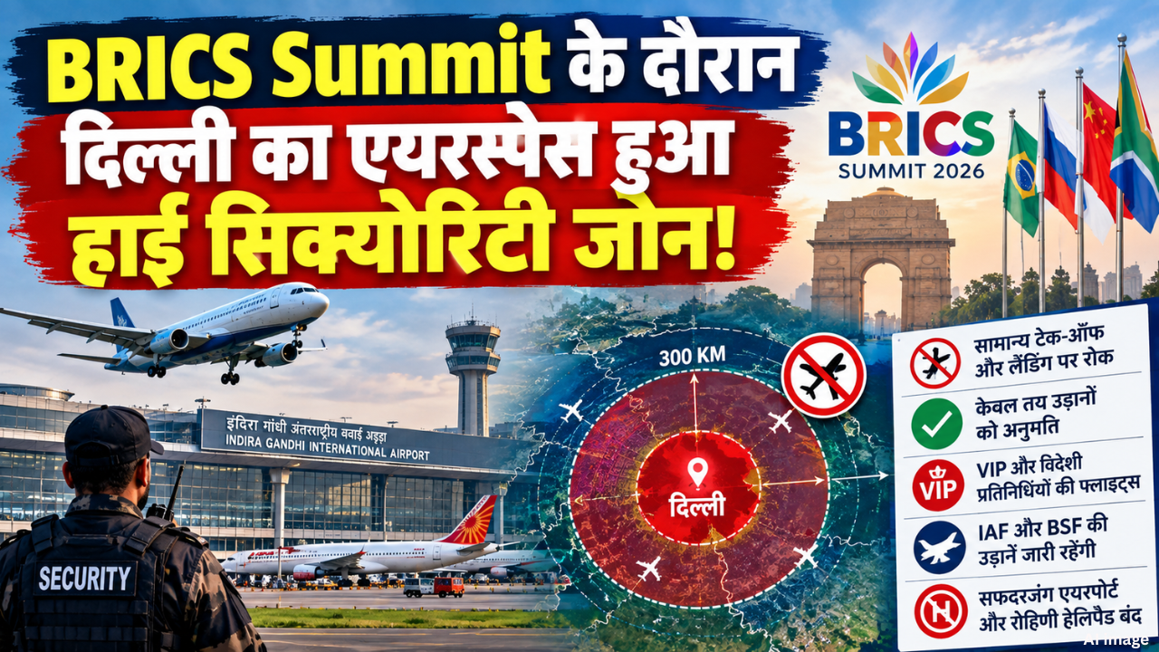 BRICS Summit पर दिल्ली का एयरस्पेस सील: 300 किमी के दायरे में उड़ानों पर कड़े नियम, सफदरजंग-रोहिणी हेलिपैड बंद; इन फ्लाइट्स को मिलेगी मंजूरी BRICS Summit पर दिल्ली का एयरस्पेस सील: 300 किमी के दायरे में उड़ानों पर कड़े नियम, सफदरजंग-रोहिणी हेलिपैड बंद; इन फ्लाइट्स को मिलेगी मंजूरी