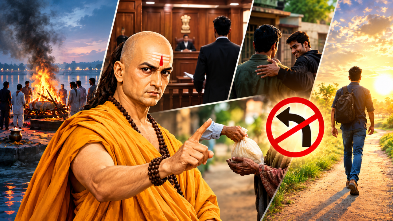 श्मशान, कोर्ट और धोखेबाज का घर... चाणक्य ने क्यों कहा इन जगहों से निकलने के बाद कभी पीछे मुड़कर न देखना? श्मशान, कोर्ट और धोखेबाज का घर... चाणक्य ने क्यों कहा इन जगहों से निकलने के बाद कभी पीछे मुड़कर न देखना?