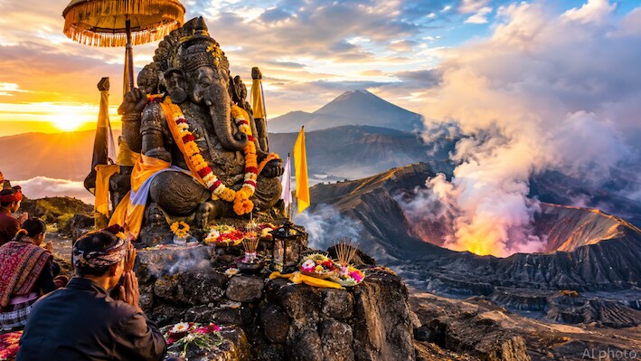 सबसे बड़े मुस्लिम देश इंडोनेशिया में माउंट ब्रोमो पर विराजमान हैं भगवान गणेश, जानिए इसका 700 साल पुराना इतिहास