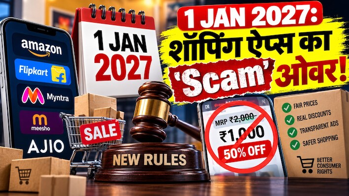 Online Shopping Rules 2027: 1 जनवरी 2027 से बदलने जा रहे हैं शॉपिंग ऐप के 9 नियम, अब नहीं चलेगा नकली डिस्काउंट का खेल!