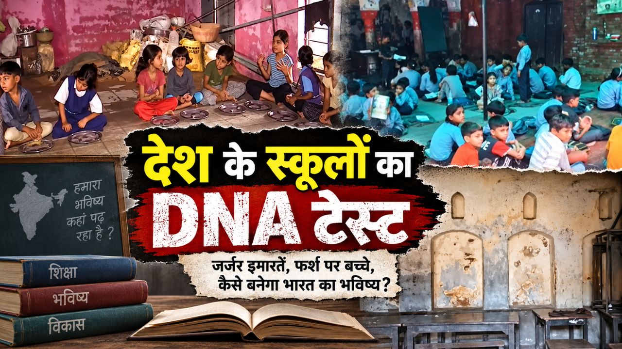 देश के स्कूलों का DNA टेस्ट: कहीं छत गिर रही, कहीं फर्श पर पढ़ रहे बच्चे... कैसे बनेगा भारत का भविष्य? देश के स्कूलों का DNA टेस्ट: कहीं छत गिर रही, कहीं फर्श पर पढ़ रहे बच्चे... कैसे बनेगा भारत का भविष्य?
