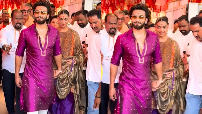 बप्पा के दर पर ‘दीपवीर’: दूसरे बच्चे के स्वागत से पहले सिद्धिविनायक पहुंचे दीपिका-रणवीर; एथनिक लुक ने जीता दिल