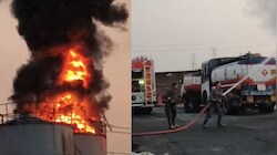 कानपुर देहात में टायर फैक्ट्री में भीषण आग: फ्यूल टैंक में जोरदार धमाका, दो मजदूर जिंदा जले