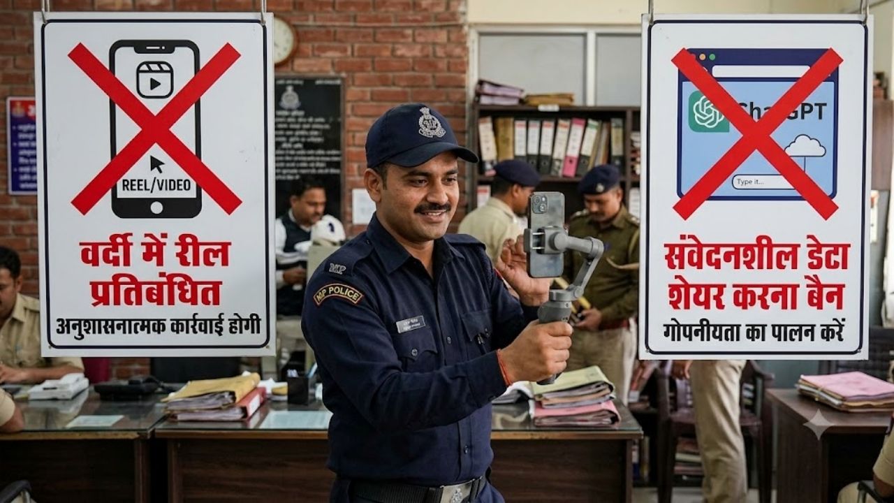 MP में रीलबाज पुलिसकर्मियों पर सख्ती: वर्दी में वीडियो बनाया तो होगी कार्रवाई, ChatGPT पर डाटा शेयर करना भी बैन MP में रीलबाज पुलिसकर्मियों पर सख्ती: वर्दी में वीडियो बनाया तो होगी कार्रवाई, ChatGPT पर डाटा शेयर करना भी बैन