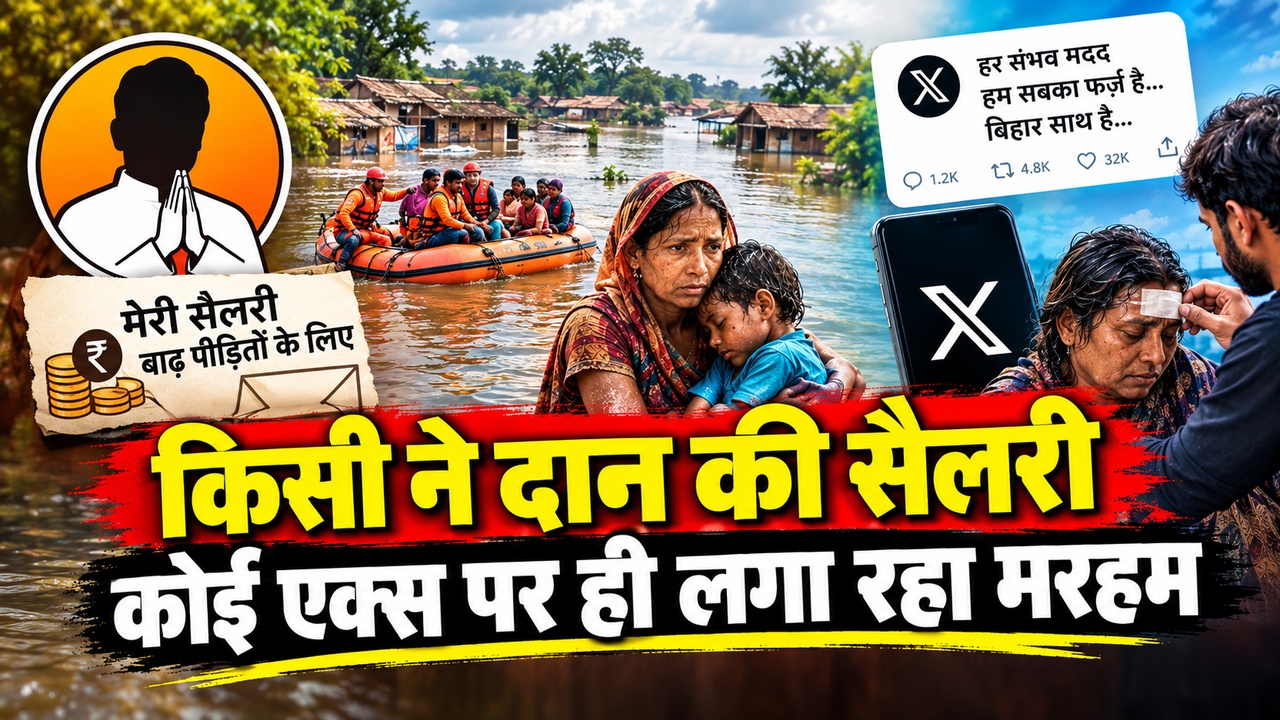 बिहार में बाढ़ पर सियासत: NDA के सभी MLA-MLCs ने दान की एक महीने की सैलरी, विपक्ष केवल X पर पोस्ट कर लगा रहा मरहम बिहार में बाढ़ पर सियासत: NDA के सभी MLA-MLCs ने दान की एक महीने की सैलरी, विपक्ष केवल X पर पोस्ट कर लगा रहा मरहम