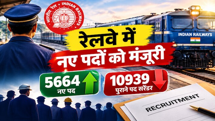 रेलवे भर्ती में नए पदों का 'गजब गणित': बढ़ेंगे 5664 सुपरवाइजरी पद, खत्म भी किए जाएंगे 10939 पद!