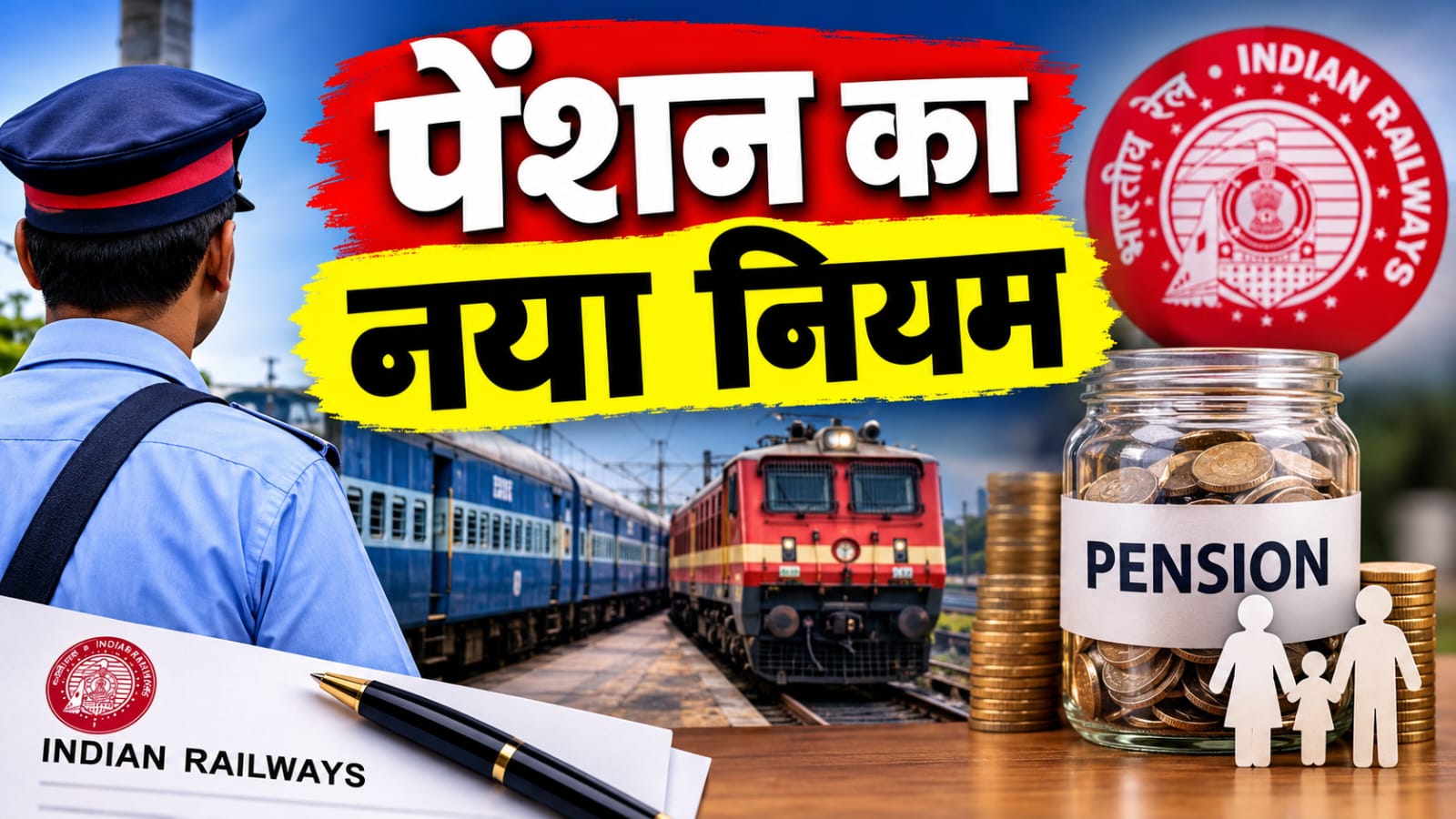 Railway Pension Rules: रेलवे कर्मचारियों के लिए खुशखबरी: पेंशन से जुड़े नियम में बड़ा बदलाव, इस कंडीशन में सैलरी के बराबर मिलेगा पैसा Railway Pension Rules: रेलवे कर्मचारियों के लिए खुशखबरी: पेंशन से जुड़े नियम में बड़ा बदलाव, इस कंडीशन में सैलरी के बराबर मिलेगा पैसा