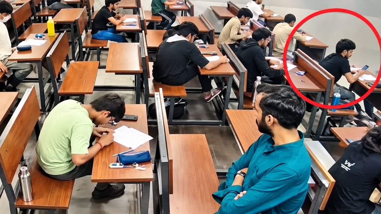 IIT Bombay में एग्जाम देते साहिल की सामने आई CCTV फुटेज, टीचर ने टोका तो बेंच से उठ गया! IIT Bombay में एग्जाम देते साहिल की सामने आई CCTV फुटेज, टीचर ने टोका तो बेंच से उठ गया!