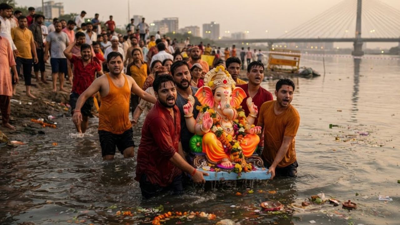 Delhi में यमुना में गणेश विसर्जन पर रोक, फिर भी वजीराबाद में जारी रही आस्था; आखिर क्यों नहीं थमा सिलसिला? Delhi में यमुना में गणेश विसर्जन पर रोक, फिर भी वजीराबाद में जारी रही आस्था; आखिर क्यों नहीं थमा सिलसिला?