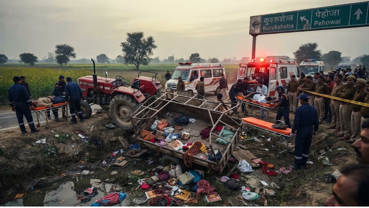 Kurukshetra में बड़ा सड़क हादसा: श्रद्धालुओं से भरी ट्रैक्टर-ट्रॉली पलटी, 6 की मौत; 12 लोग घायल Kurukshetra में बड़ा सड़क हादसा: श्रद्धालुओं से भरी ट्रैक्टर-ट्रॉली पलटी, 6 की मौत; 12 लोग घायल