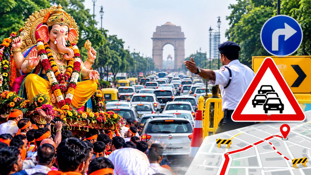 Ganesh Visarjan 2026 पर दिल्ली में इन रास्तों पर बढ़ सकता है जाम, इन रास्तों पर रूट डायवर्ट; ट्रैफिक एडवाइजरी जारी Ganesh Visarjan 2026 पर दिल्ली में इन रास्तों पर बढ़ सकता है जाम, इन रास्तों पर रूट डायवर्ट; ट्रैफिक एडवाइजरी जारी