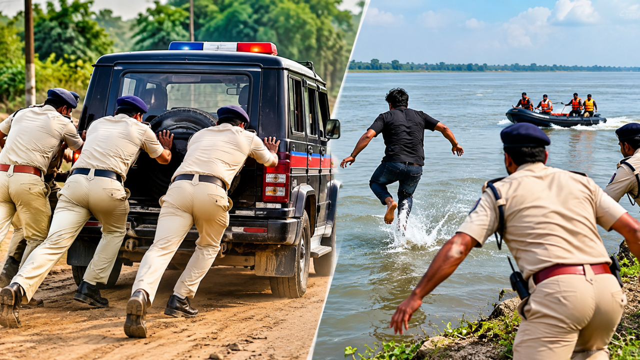 बिहार पुलिस पर उठे सवाल: जमुई में धक्का मारकर स्टार्ट हुई Dial 112, तो भागलपुर में पुलिस को चकमा दे नदी में कूदा आरोपी बिहार पुलिस पर उठे सवाल: जमुई में धक्का मारकर स्टार्ट हुई Dial 112, तो भागलपुर में पुलिस को चकमा दे नदी में कूदा आरोपी