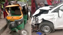 रेस के चक्कर में हादसा: तेज रफ्तार कार ने ऑटो-ई-रिक्शा को मारी टक्कर, 1 की मौत