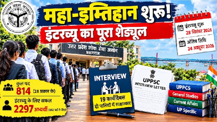 UPPSC PCS 2025: आज से पीसीएस का इंटरव्यू शुरू, 2297 अभ्यर्थियों की किस्मत का होगा फैसला; जानें पूरा शेड्यूल