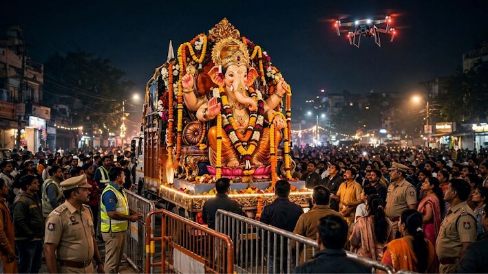 रायपुर में गणपति बप्पा को नम आंखों से विदाई: पूरी रात चलेगा विसर्जन, ड्रोन से होगी निगरानी...इन रास्तों पर जाने से बचें