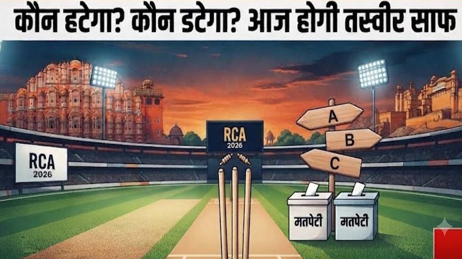 RCA Election 2026 : कौन मैदान में रहेगा और कौन खींचेगा कदम ? नेतापुत्रों की सियासी पिच की आज होगी तस्वीर साफ RCA Election 2026 : कौन मैदान में रहेगा और कौन खींचेगा कदम ? नेतापुत्रों की सियासी पिच की आज होगी तस्वीर साफ