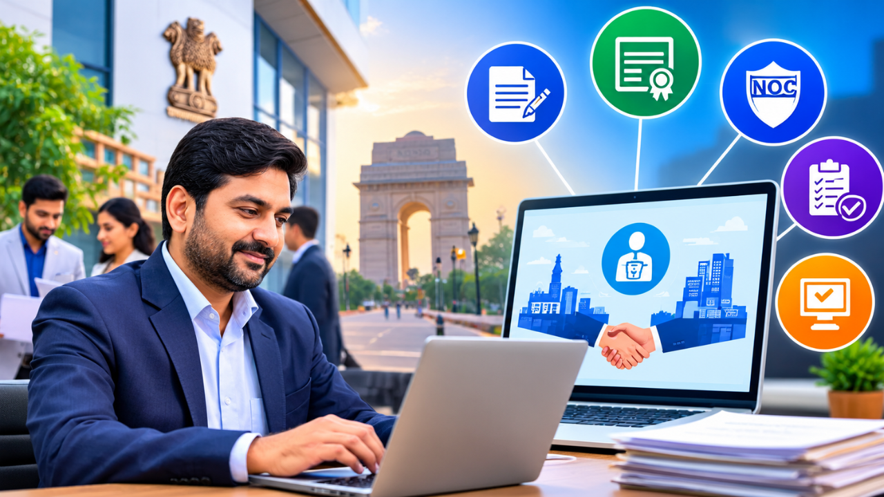 Delhi में कारोबारियों की टेंशन होगी कम, अब एक जगह मिलेंगी रजिस्ट्रेशन-लाइसेंस और NOC जैसी सेवाएं; नया पोर्टल लॉन्च Delhi में कारोबारियों की टेंशन होगी कम, अब एक जगह मिलेंगी रजिस्ट्रेशन-लाइसेंस और NOC जैसी सेवाएं; नया पोर्टल लॉन्च