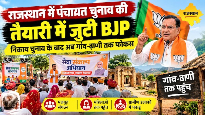 राजस्थान पंचायत चुनाव को लेकर BJP की तैयारी तेज: सेवा संकल्प से गांव-ढाणी तक संगठन मजबूत करने पर फोकस