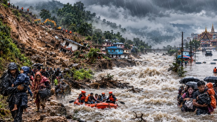 मॉनसून का प्रोकेप:  नेपाल-थाईलैंड में बाढ़, भारत में भूस्खलन... बारिश से जूझ रहे इन देशों में दयनीय बनी स्थिति;  अबतक कितने प्रभावित? 