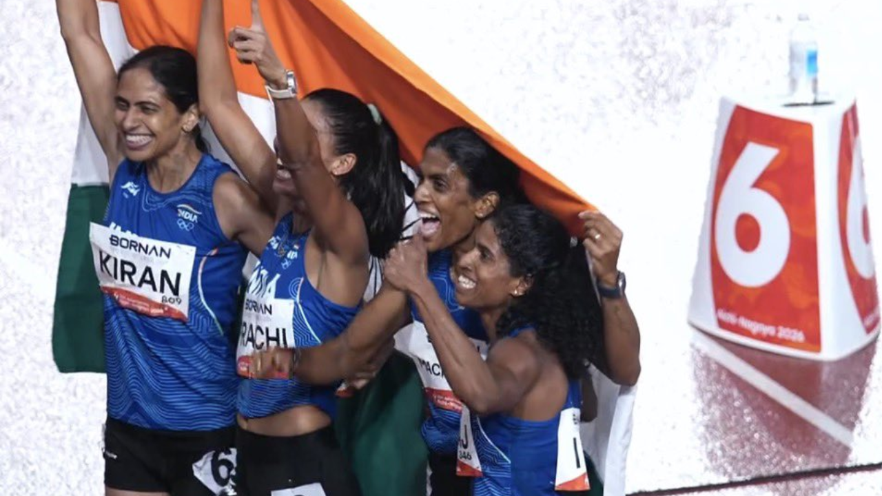 Asian Games 2026 Day 11: भारत ने लगातार छठी बार लगाई मेडल की फिफ्टी, 4x400 मीटर रीले रेस में महिलाओं ने जीता सोना Asian Games 2026 Day 11: भारत ने लगातार छठी बार लगाई मेडल की फिफ्टी, 4x400 मीटर रीले रेस में महिलाओं ने जीता सोना
