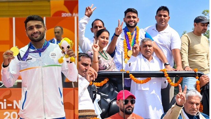 Asian Games में भारत को कबड्डी में गोल्ड दिलाने वाले अंकित जागलान का गांव में जोरदार स्वागत, बोले- मेहनत का मिला फल