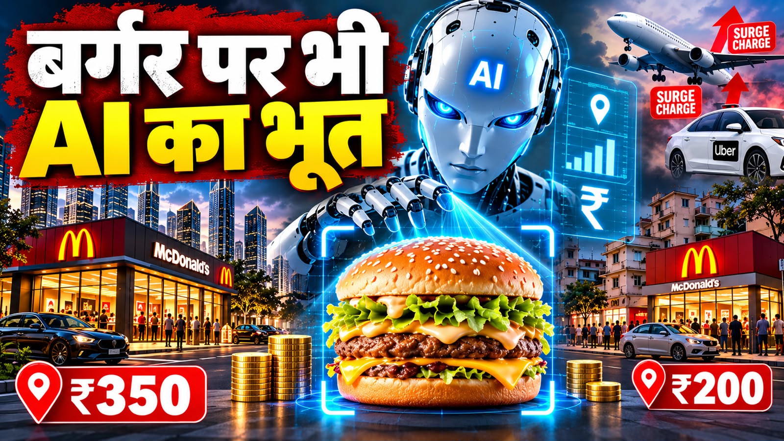 कैब-फ्लाइट के बाद अब बर्गर पर भी सरचार्ज! McDonald's आपके एरिया को देखकर तय करेगा बर्गर का रेट कैब-फ्लाइट के बाद अब बर्गर पर भी सरचार्ज! McDonald's आपके एरिया को देखकर तय करेगा बर्गर का रेट