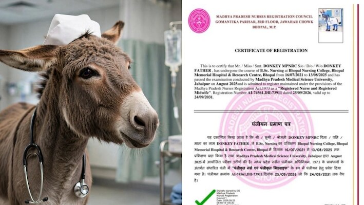 गजब! एमपी में इंसान नहीं, गधा करेगा इलाज? Donkey की फोटो पर हो गया रजिस्ट्रेशन