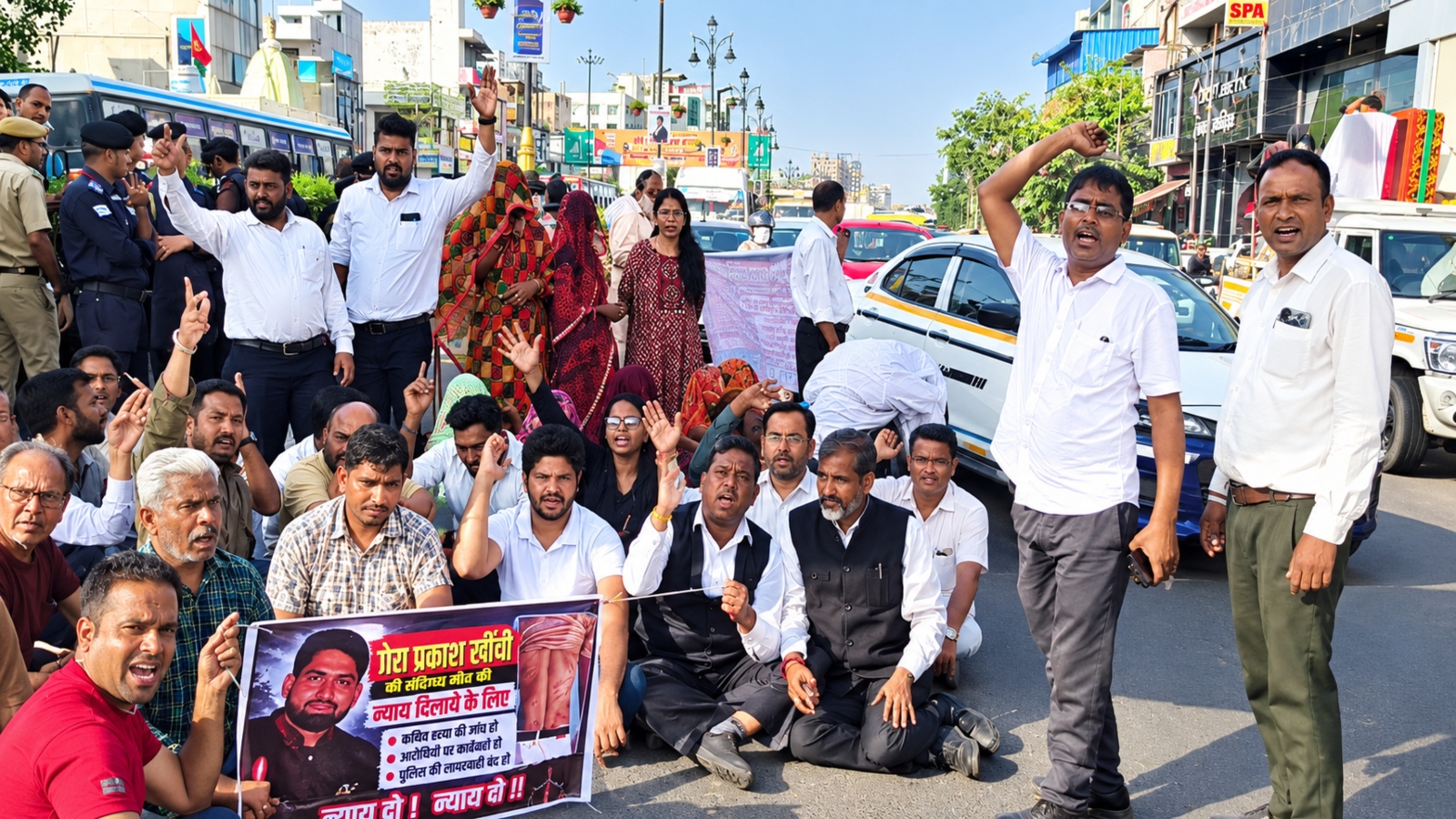 जयपुर होटल में युवक की मौत का मामला: परिजनों ने टोंक रोड किया जाम, लगाए नारे-'प्रेम प्रकाश को न्याय दो' जयपुर होटल में युवक की मौत का मामला: परिजनों ने टोंक रोड किया जाम, लगाए नारे-'प्रेम प्रकाश को न्याय दो'