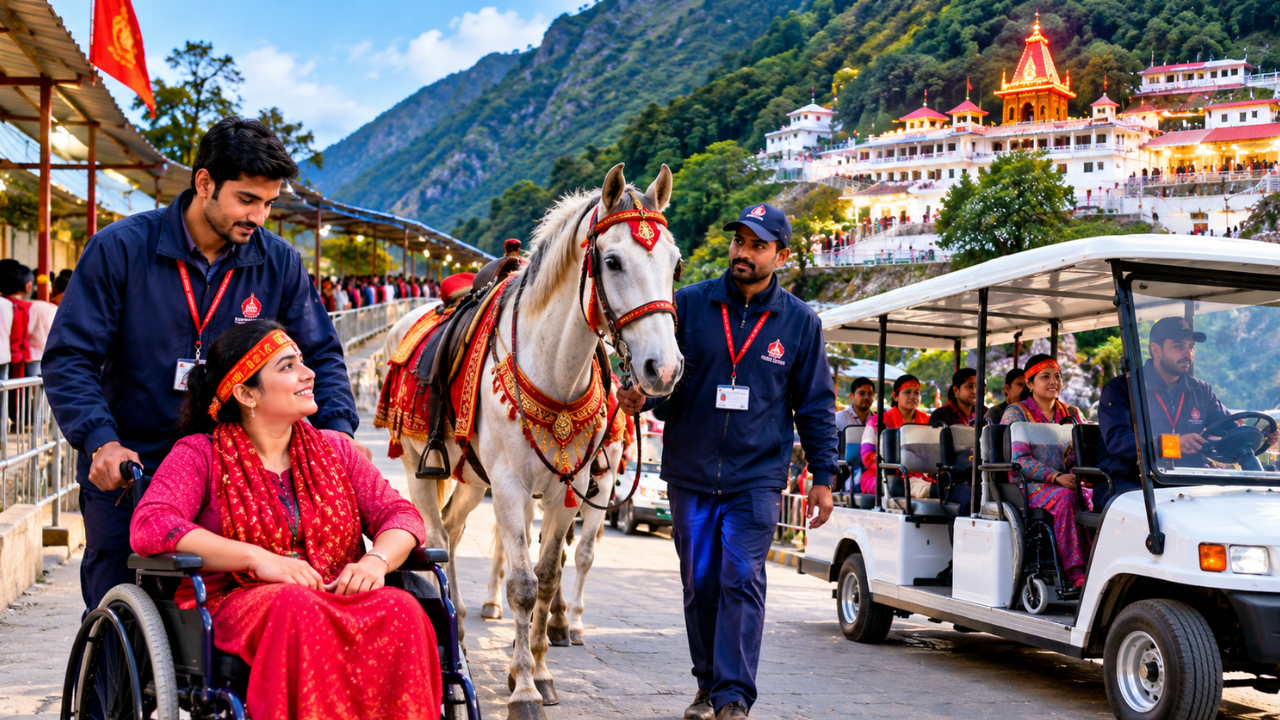 कटड़ा में माता वैष्णो देवी के दर्शन हुए आसान, दिव्यांगों को मिलेगी मुफ्त घोड़ा और बैटरी कार सुविधा कटड़ा में माता वैष्णो देवी के दर्शन हुए आसान, दिव्यांगों को मिलेगी मुफ्त घोड़ा और बैटरी कार सुविधा