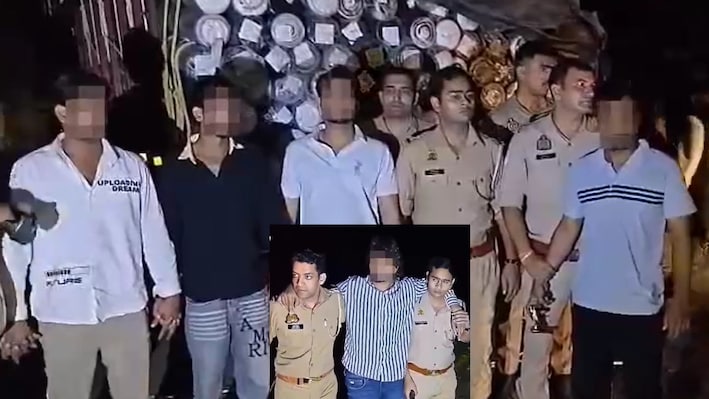 हापुड़ में पुलिस की बदमाशों से मुठभेड़: 55 लाख का लूटा कैंटर बरामद, जवाबी फायरिंग में 1 बदमाश घायल समेत 5 गिरफ्तार