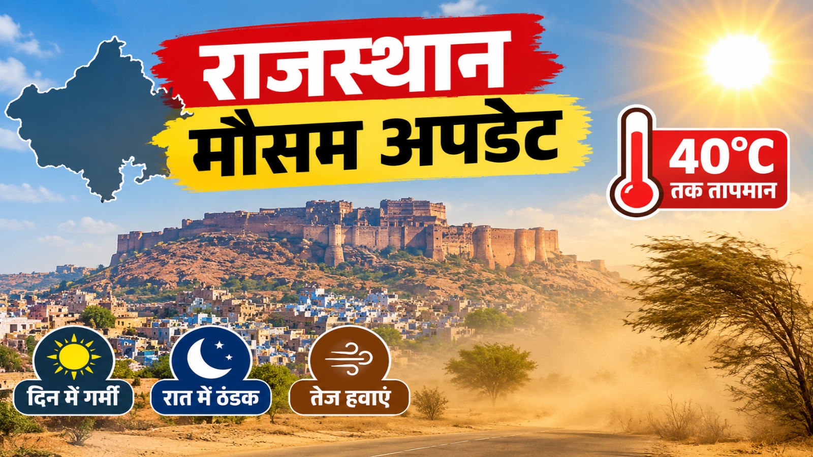 Rajasthan Weather: मानसून ने ली विदाई! अब राजस्थान में बढ़ेगी गर्मी, जानें 3 अक्टूबर का मौसम Rajasthan Weather: मानसून ने ली विदाई! अब राजस्थान में बढ़ेगी गर्मी, जानें 3 अक्टूबर का मौसम