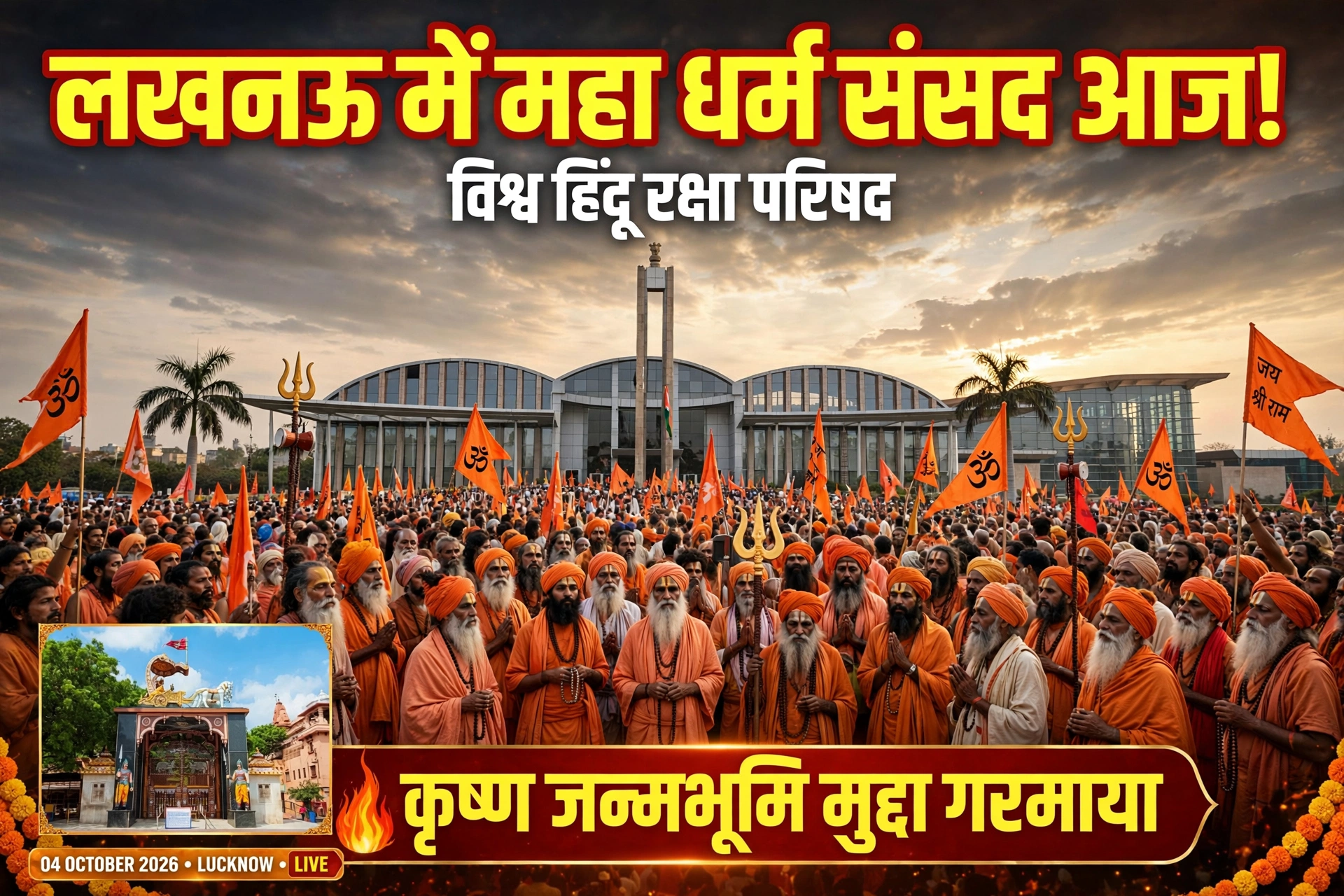 VHRP की धर्मसंसद में 12 प्रस्ताव पास: इंदिरा गांधी प्रतिष्ठान में जुटे सैकड़ों साधु-संत, 6 दिसंबर के कार्यक्रम का ऐलान VHRP की धर्मसंसद में 12 प्रस्ताव पास: इंदिरा गांधी प्रतिष्ठान में जुटे सैकड़ों साधु-संत, 6 दिसंबर के कार्यक्रम का ऐलान