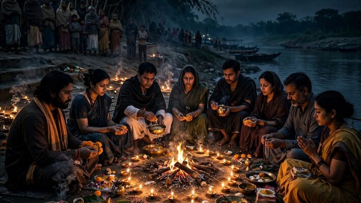 आधी रात का रहस्य: नदी किनारे अजीब हलचल देख पहुंचे ग्रामीण, 8 लोग रच रहे थे तंत्र क्रिया,  दो संदिग्ध पकड़े गए