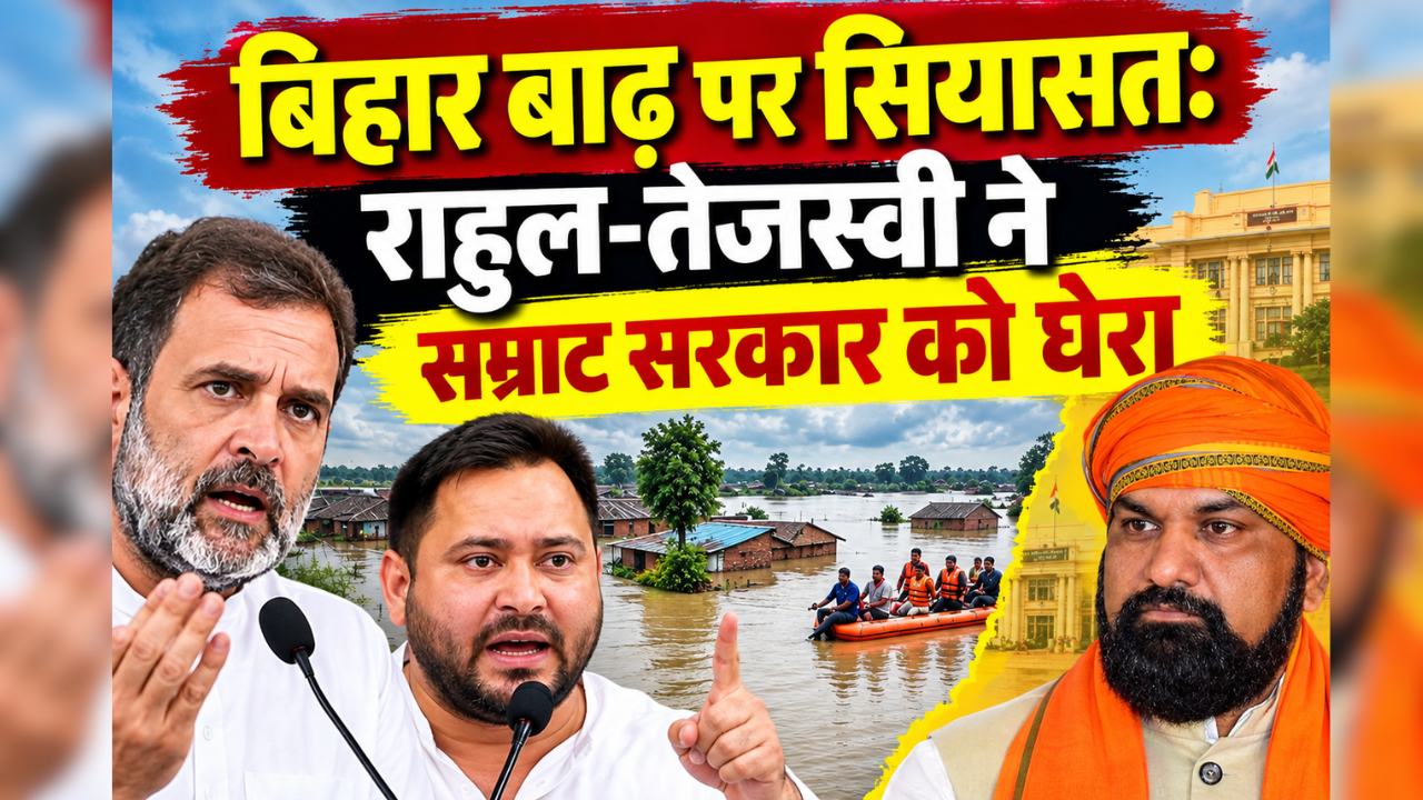 बिहार बाढ़ पर सियासतः राहुल-तेजस्वी ने सम्राट सरकार को घेरा, जेडीयू-बीजेपी का भी आया जवाब बिहार बाढ़ पर सियासतः राहुल-तेजस्वी ने सम्राट सरकार को घेरा, जेडीयू-बीजेपी का भी आया जवाब