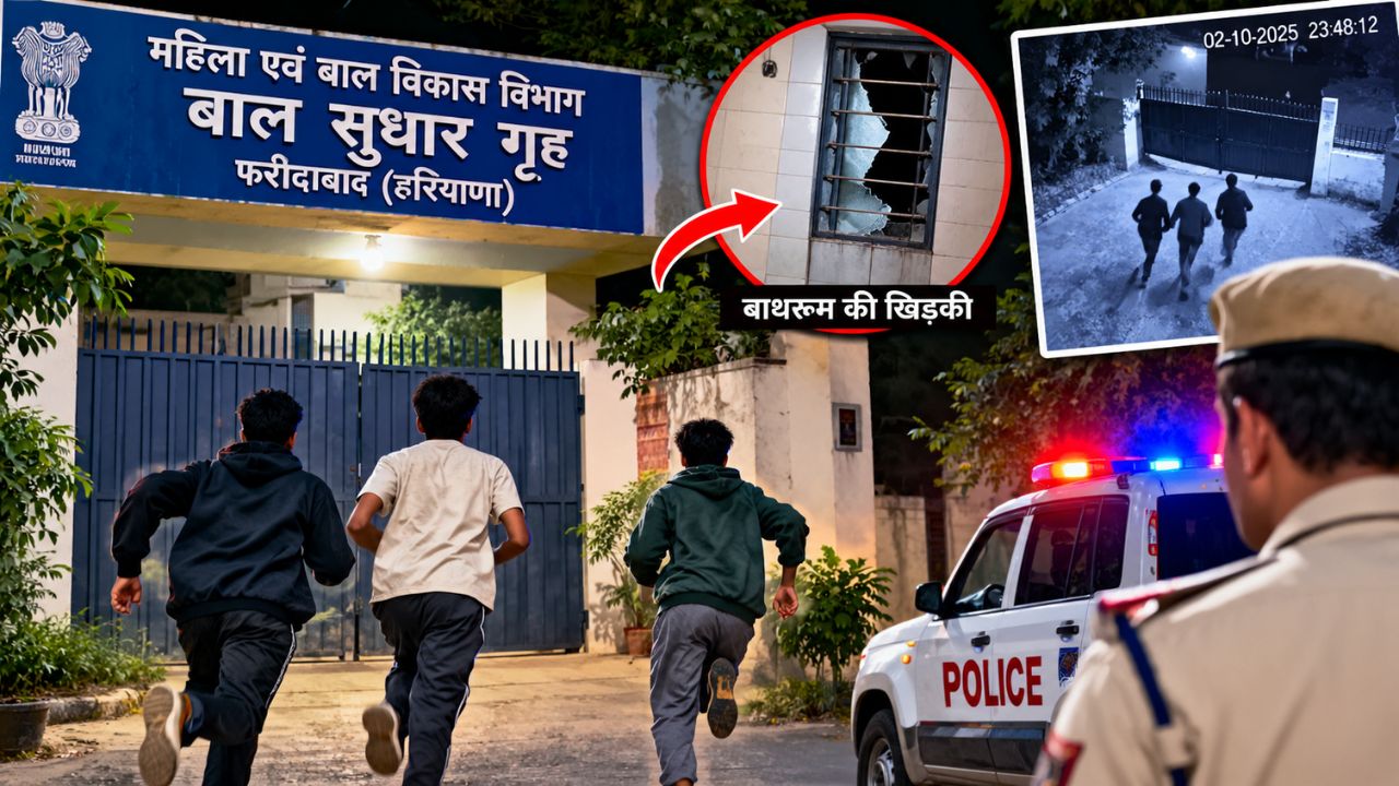 Faridabad में बाल सुधार गृह से 3 नाबालिग फरार, बाथरूम की खिड़की तोड़कर मेन गेट से निकले Faridabad में बाल सुधार गृह से 3 नाबालिग फरार, बाथरूम की खिड़की तोड़कर मेन गेट से निकले