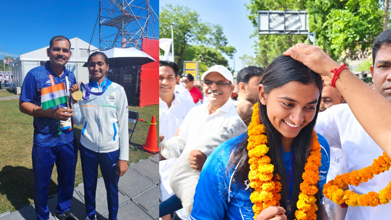 कभी कर्ज लेकर खरीदा धनुष-बाण, अब Asian Games में जीता गोल्ड; हरियाणा की तीरंदाज कीर्ति शर्मा का भव्य स्वागत कभी कर्ज लेकर खरीदा धनुष-बाण, अब Asian Games में जीता गोल्ड; हरियाणा की तीरंदाज कीर्ति शर्मा का भव्य स्वागत