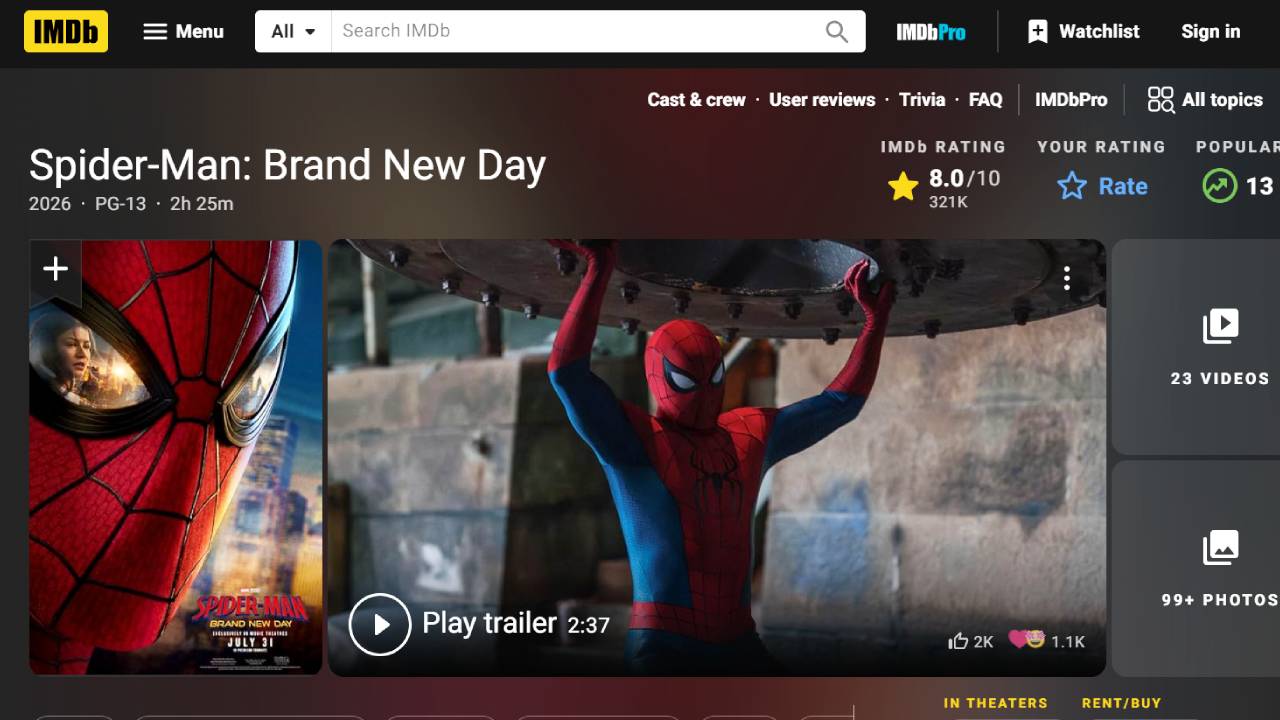 Spider Man Brand New Day OTT Release